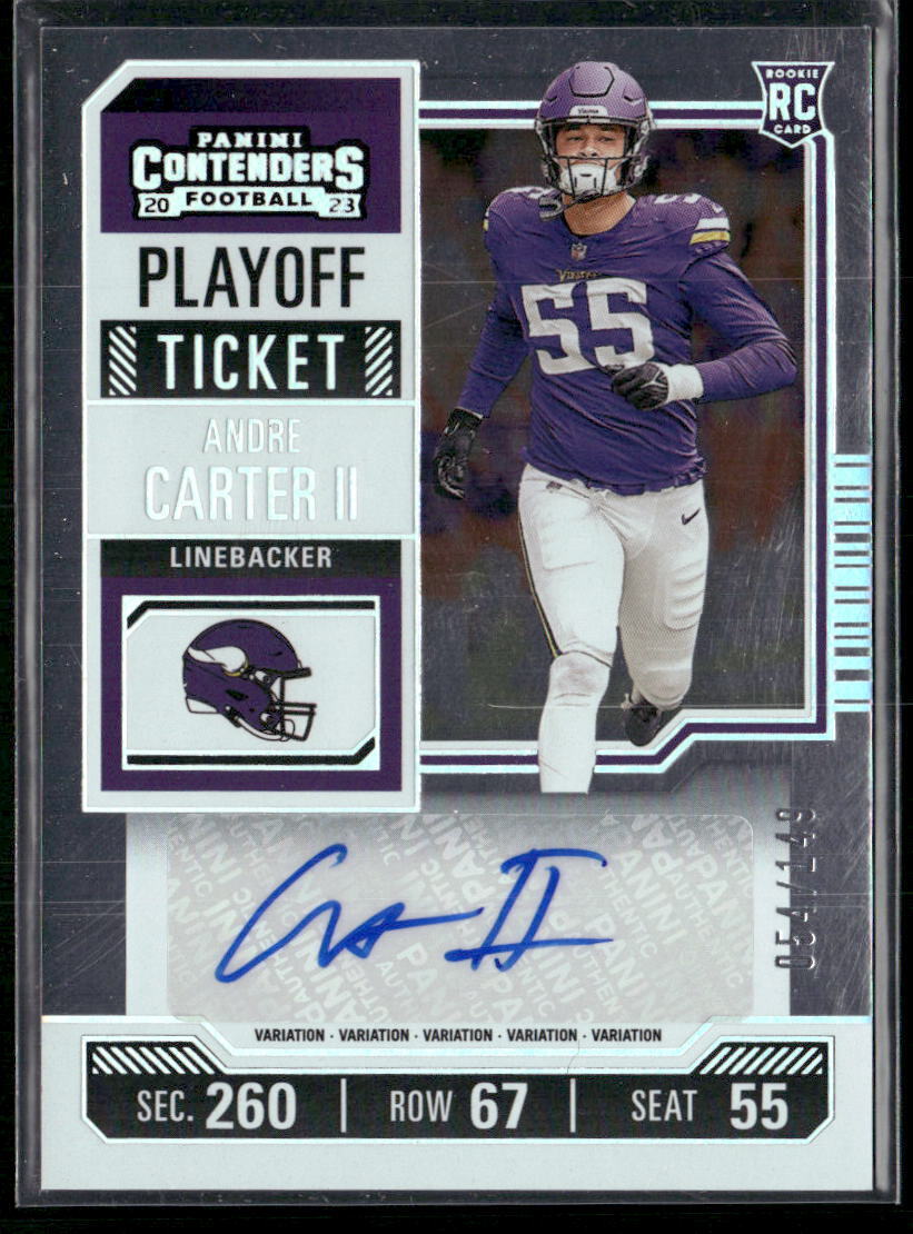 2023 Panini Contenders #170 Andre Carter II Playoff Ticket #/149