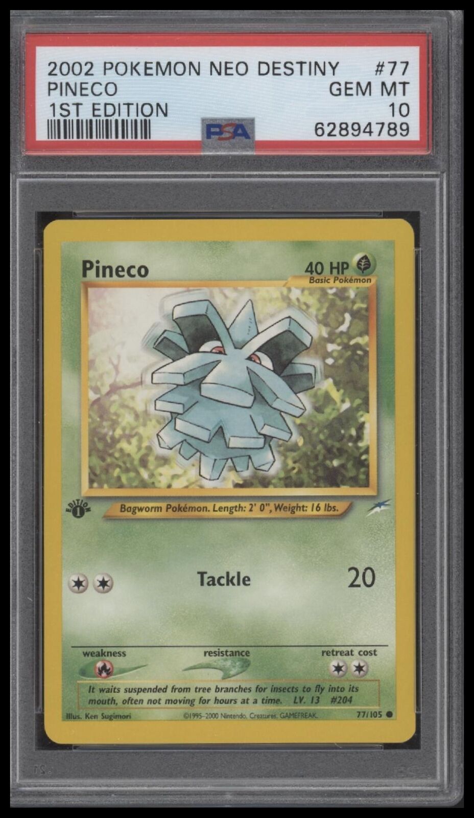 2002 Pokemon Neo Destiny #77 Pineco 1st Edition PSA 10