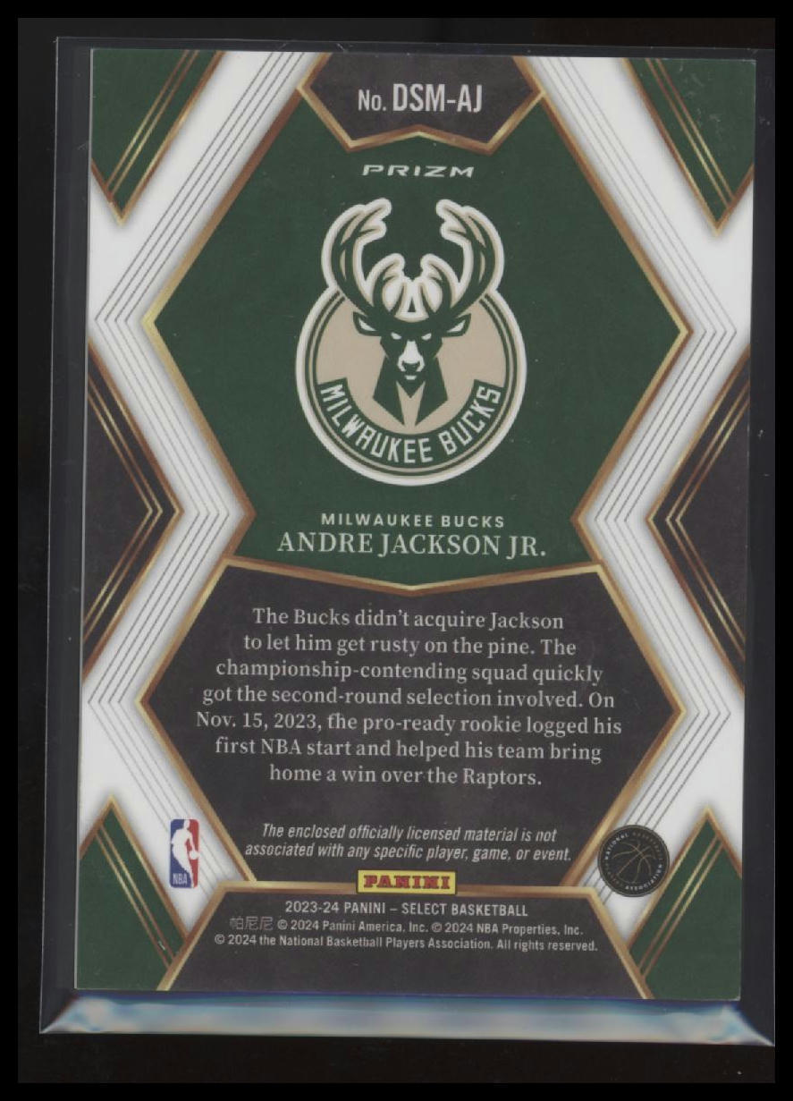 2023-24 Panini Select #DSM-AJ Andre Jackson Jr. Draft Selections Memorabilia