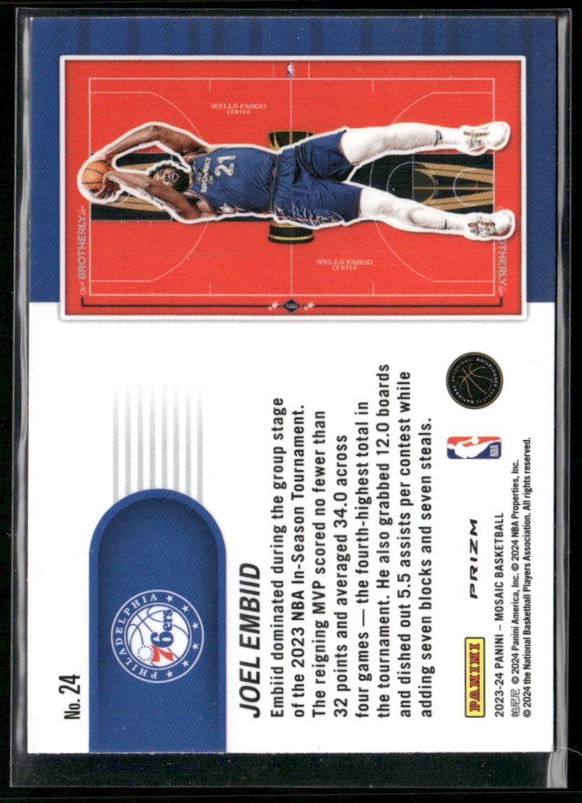 2023-24 Panini Mosaic #24 Joel Embiid NBA In-Season Tournament