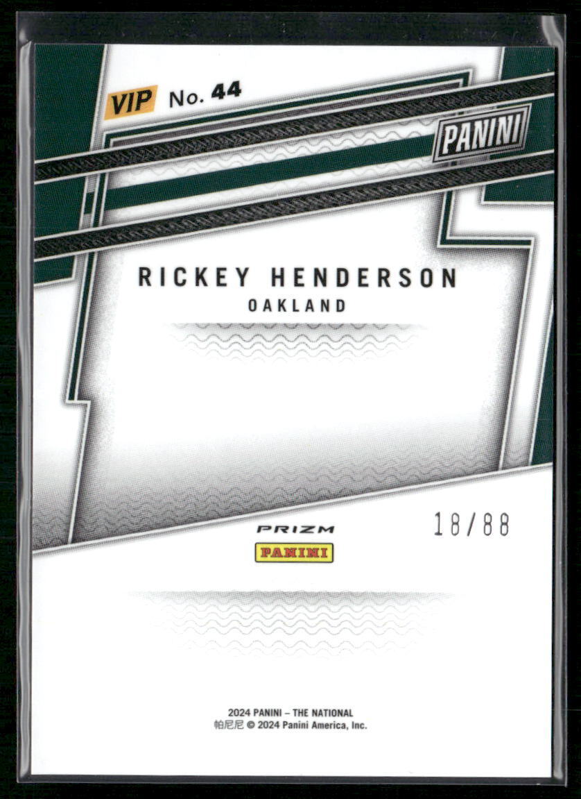 2024 Panini National VIP #44 Rickey Henderson Pink Sparkle #/88
