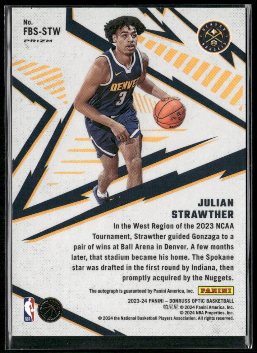 2023-24 Donruss Optic #FBS-STW Julian Strawther Fast Break Signatures