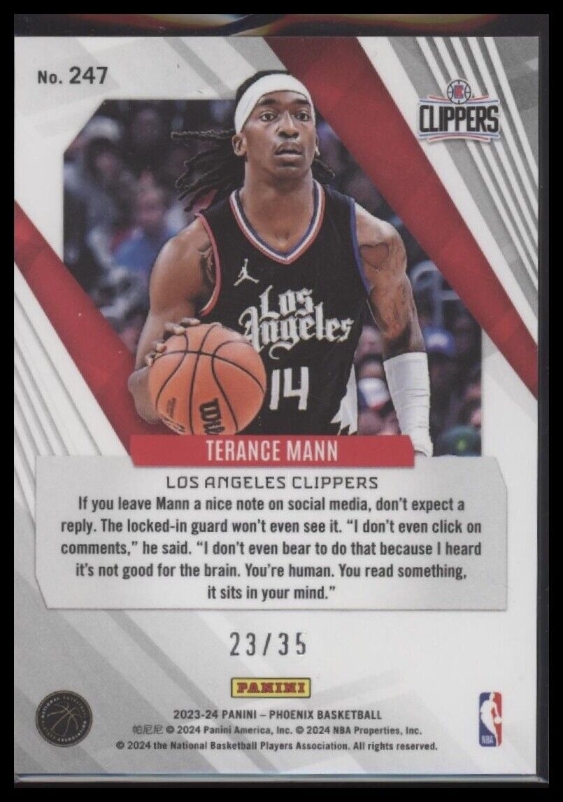 2023-24 Panini Phoenix #247 Terance Mann Blue #/35