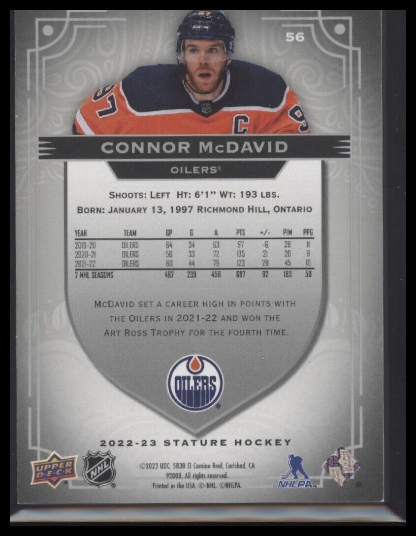 2022-23 Upper Deck Stature #56 Connor McDavid