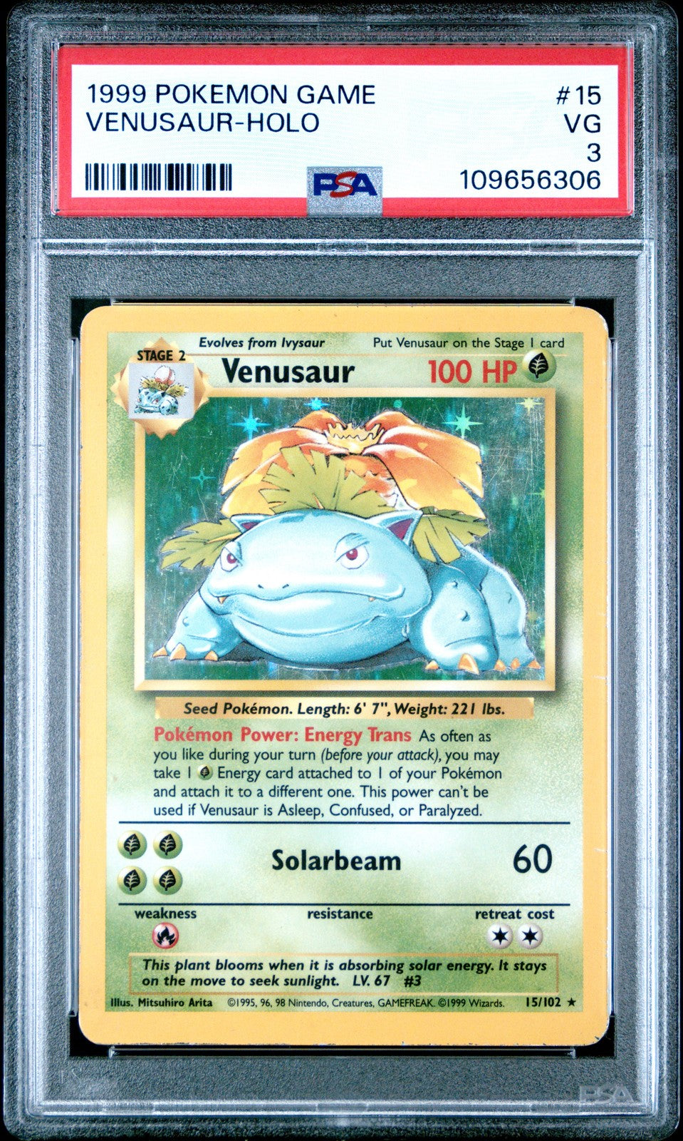 Venusaur-Holo 1999 Pokemon Game #15 PSA 3
