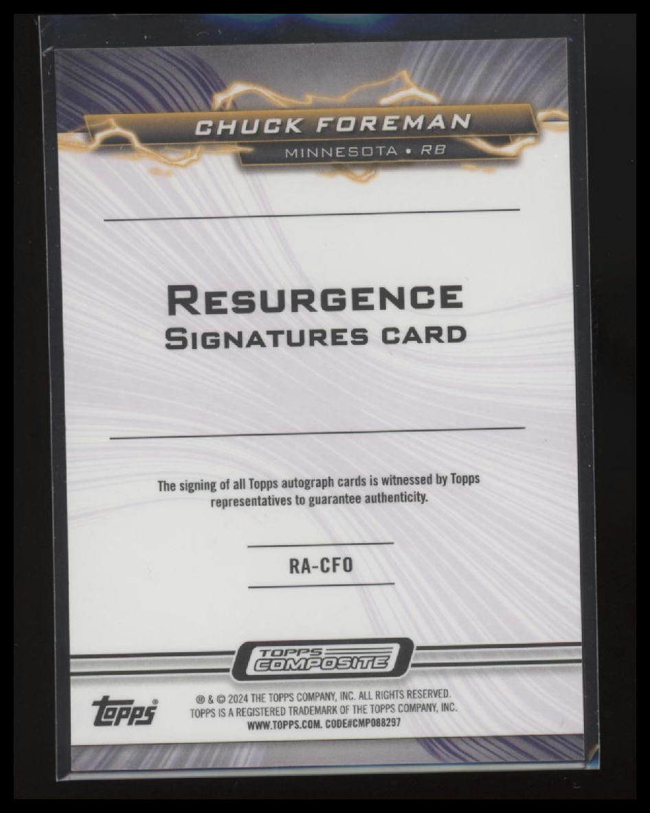 2023 Topps Composite Chuck Foreman Resurgence Signatures Green Surge #/175