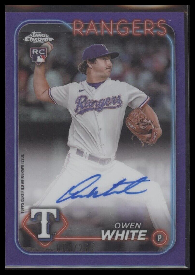 2024 Topps Chrome #RA-OW Owen White Rookie Autographs Purple Refractor #/250