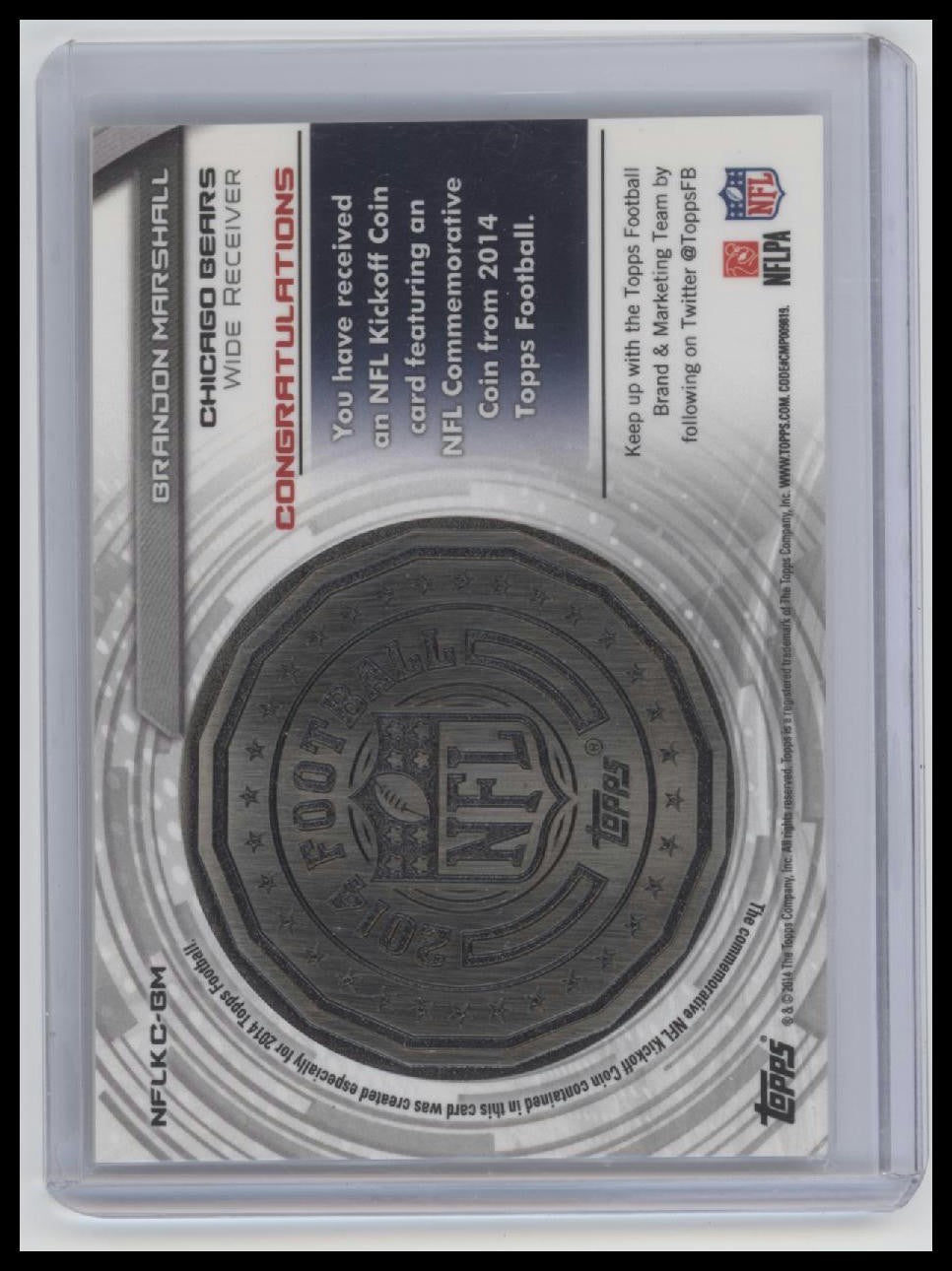 Commemorative Coin Relic - Brandon Marshall