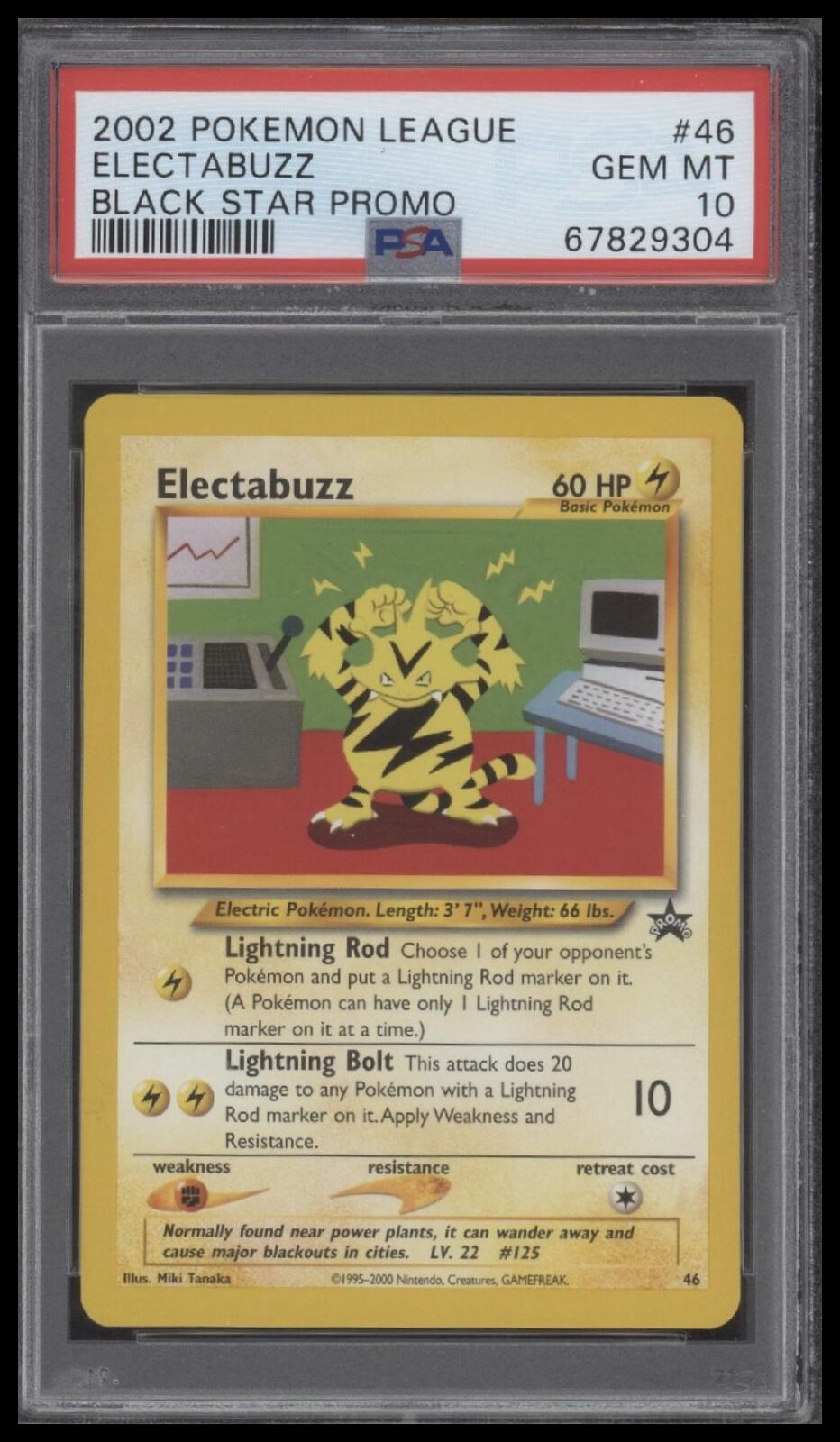 2002 Pokemon League Promo Black Star #46 Electabuzz Black Star Promo PSA 10