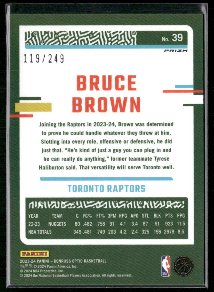 2023-24 Donruss Optic #39 Bruce Brown Blue Seismic #/249