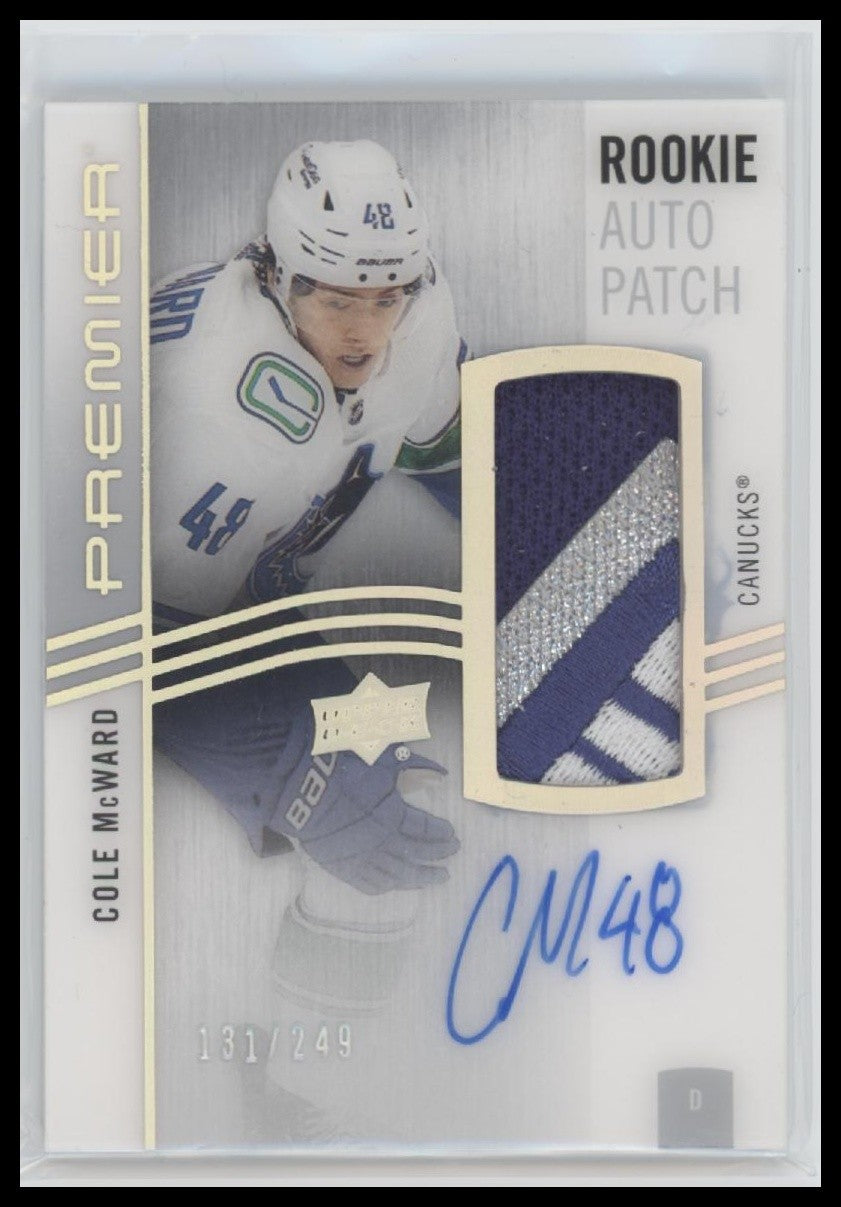 Cole McWard 2023-24 Upper Deck Premier #AR-CM Acetate Rookie Auto Patch #/249