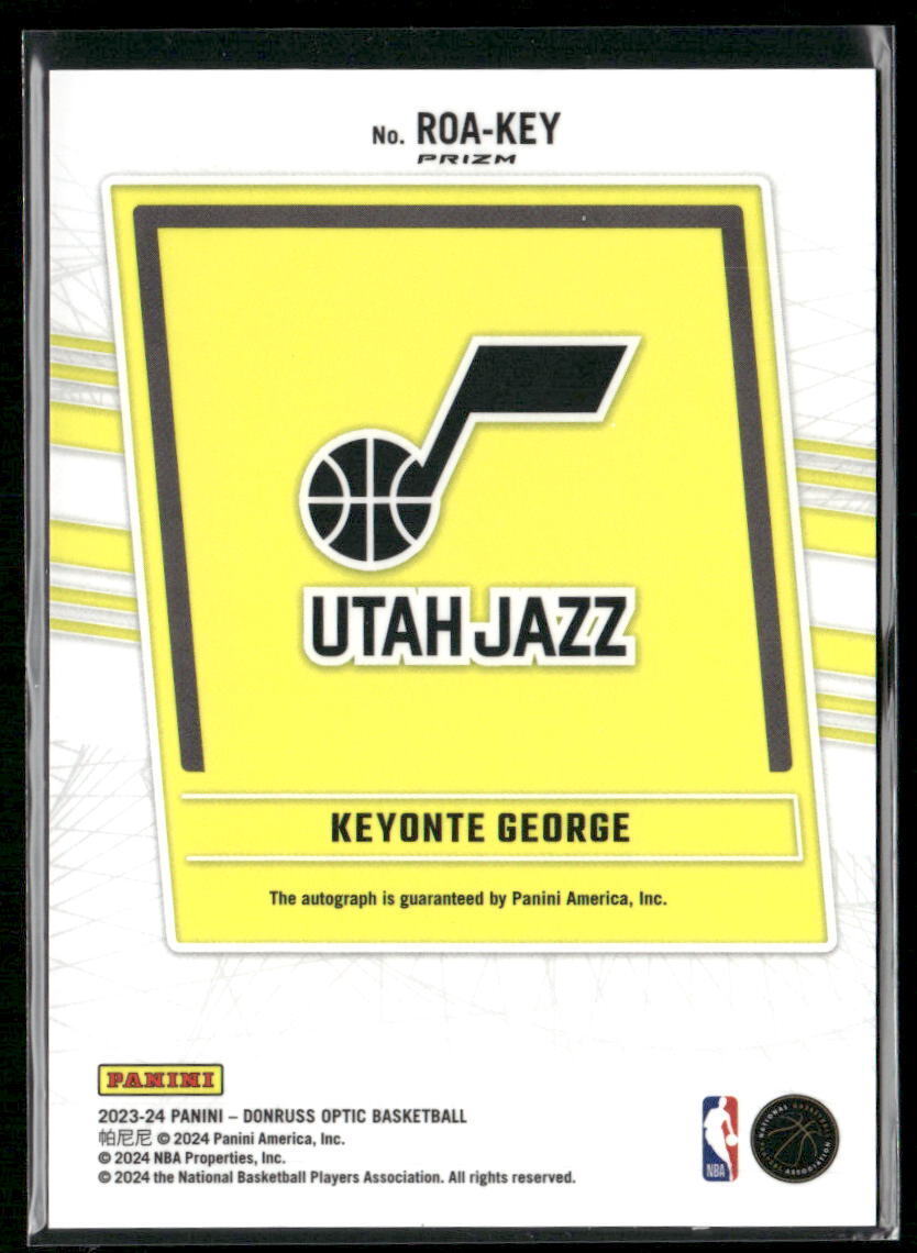 2023-24 Donruss Optic #ROA-KEY Keyonte George Rookie Optics Autographs Choice