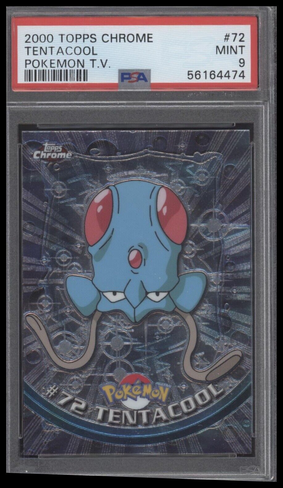 2000 Topps Chrome Pokemon T.V. #72 Tentacool Pokemon T.V. PSA 9
