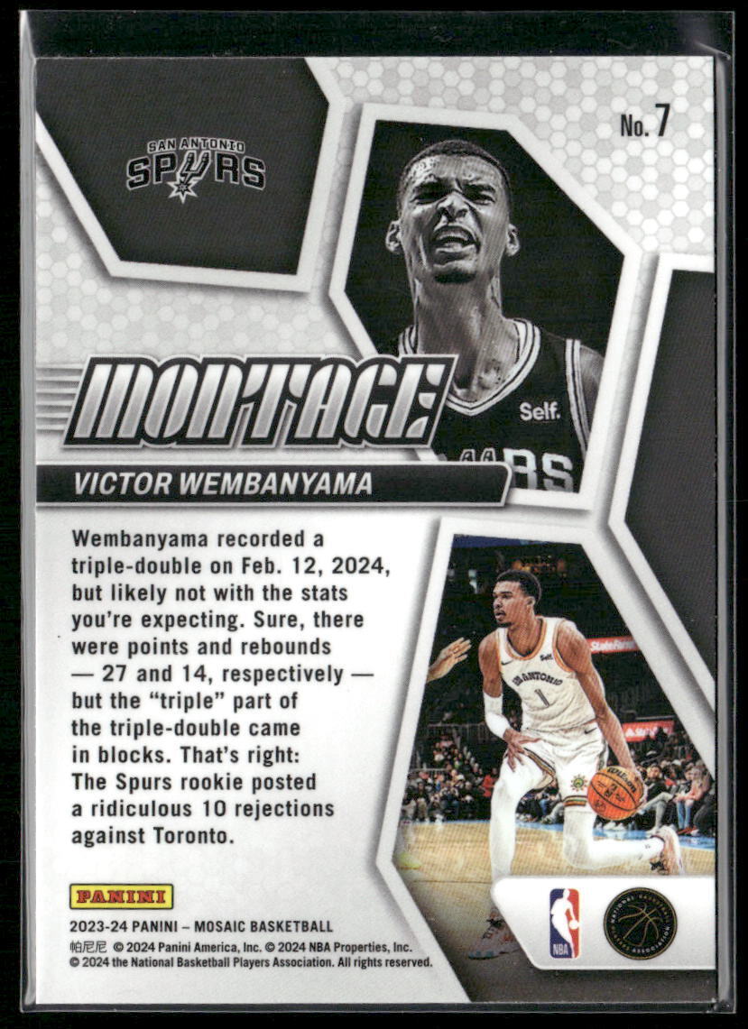 2023-24 Panini Mosaic #7 Victor Wembanyama Montage