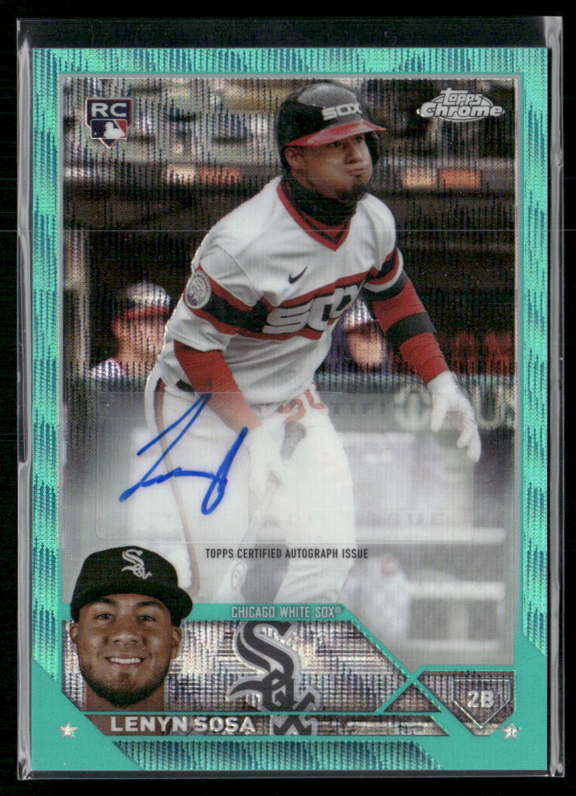2023 Topps Chrome Update #AC-LSO Lenyn Sosa Autographs Aqua Wave #/199