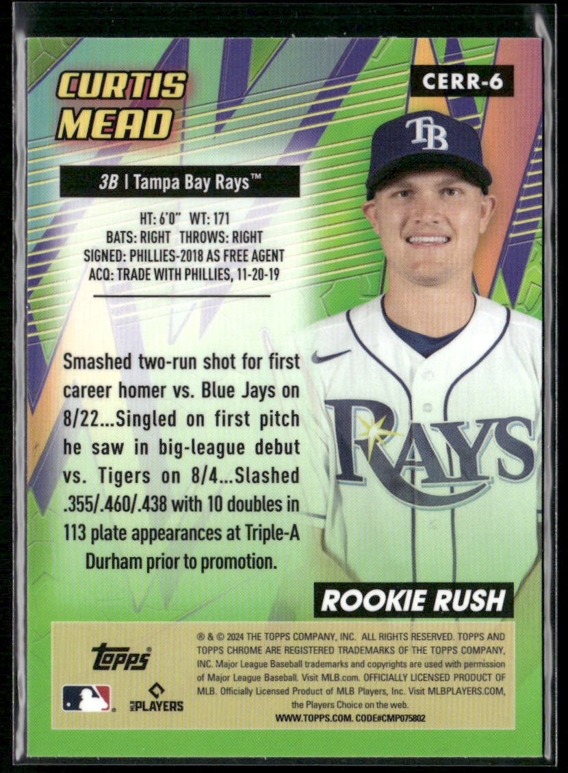 2024 Topps Chrome #CERR-6 Curtis Mead Chrome All-Etch Rookie Rush