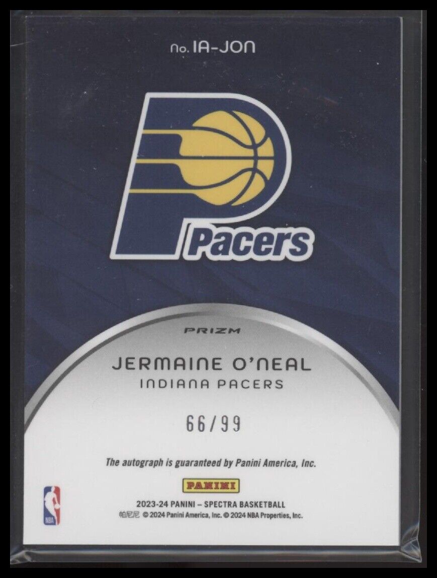 2023-24 Panini Spectra #IA-JON Jermaine O'Neal Icons Autographs #/99