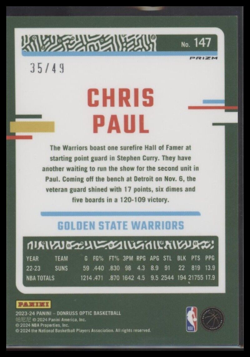 2023-24 Donruss Optic #147 Chris Paul Blue #/49