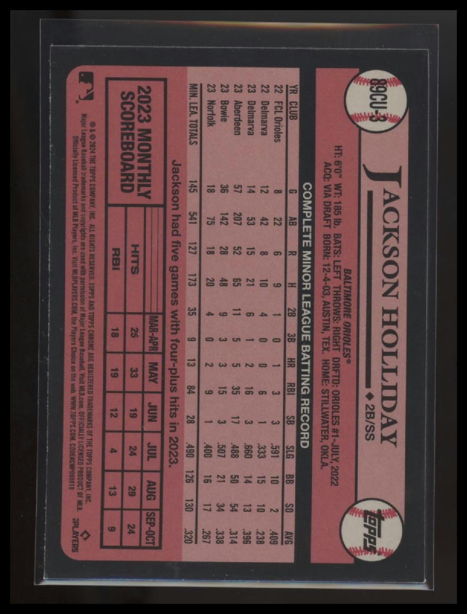 2024 Topps Chrome Update #89CU-3 Jackson Holliday 1989 Topps Baseball