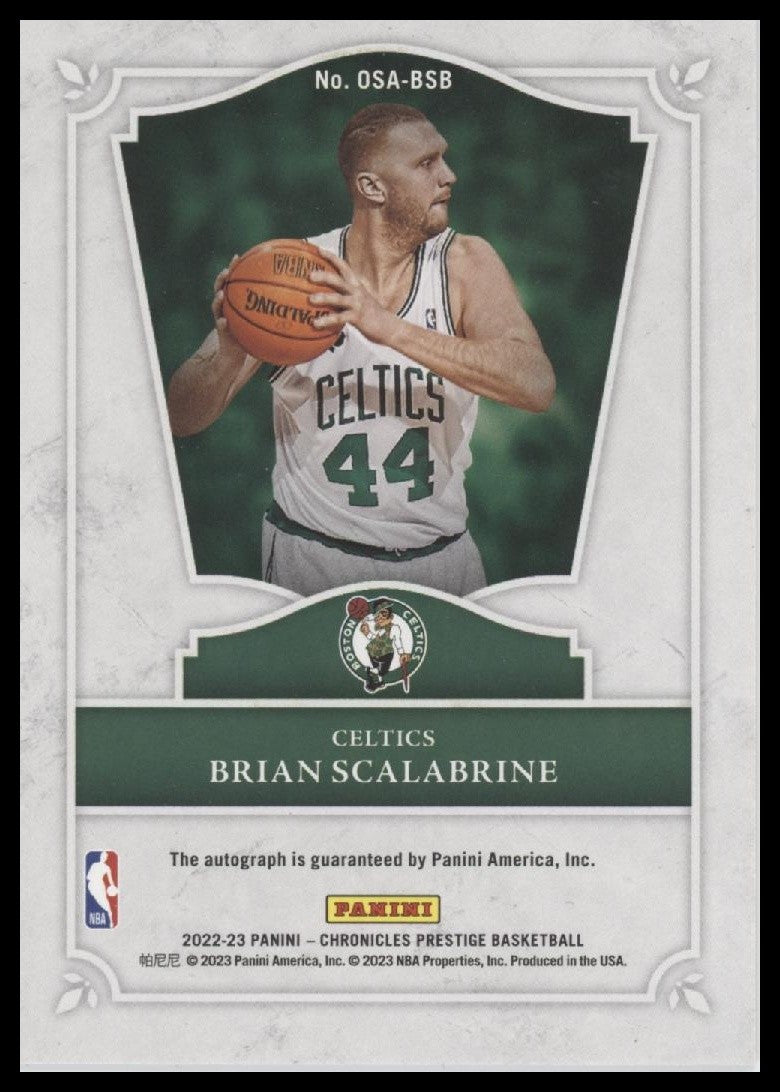 Brian Scalabrine 2022-23 Panini Chronicles #OSA-BSB Old School Autographs