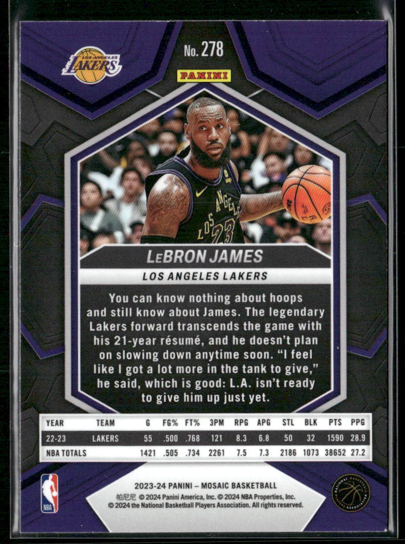 2023-24 Panini Mosaic #278 LeBron James