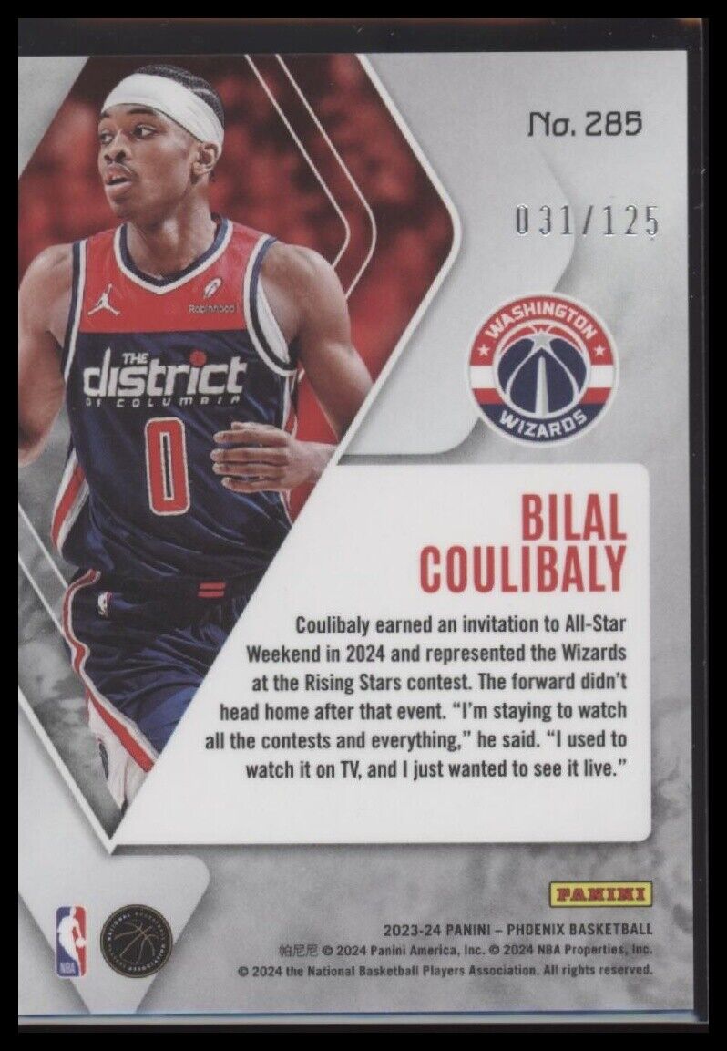 2023-24 Panini Phoenix #285 Bilal Coulibaly Seismic #/125