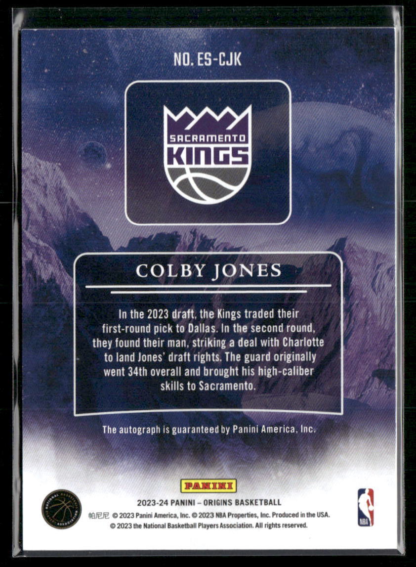 2023-24 Panini Origins #ES-CJK Colby Jones Elevation Signatures #/150