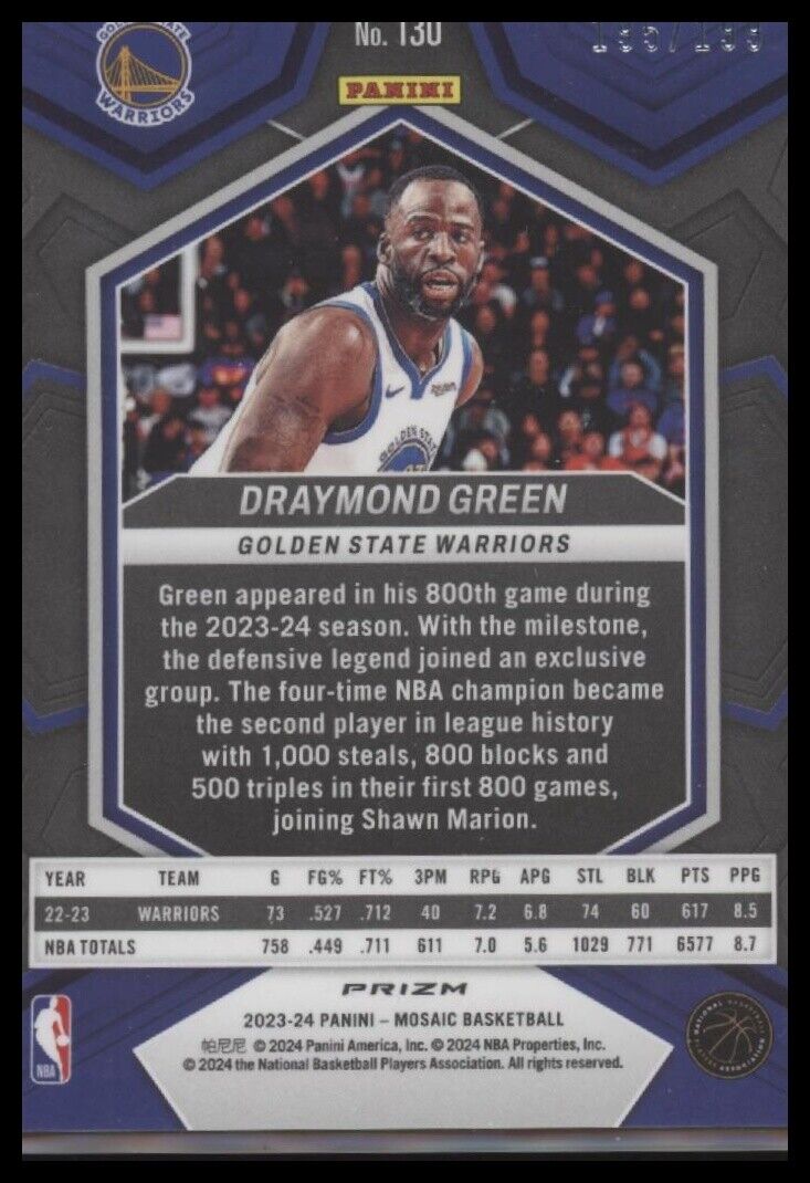 2023-24 Panini Mosaic #130 Draymond Green Blue #/199