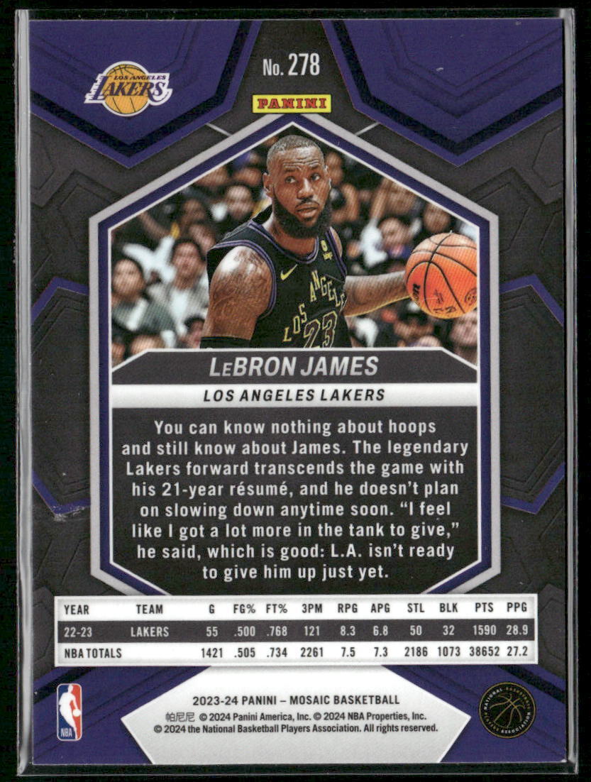 2023-24 Panini Mosaic #278 LeBron James