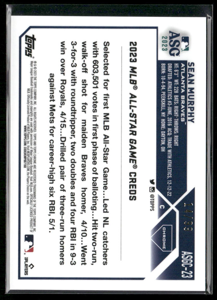 2023 Topps Chrome Update #ASGC-23 Sean Murphy 2023 All-Star Game Green #/99