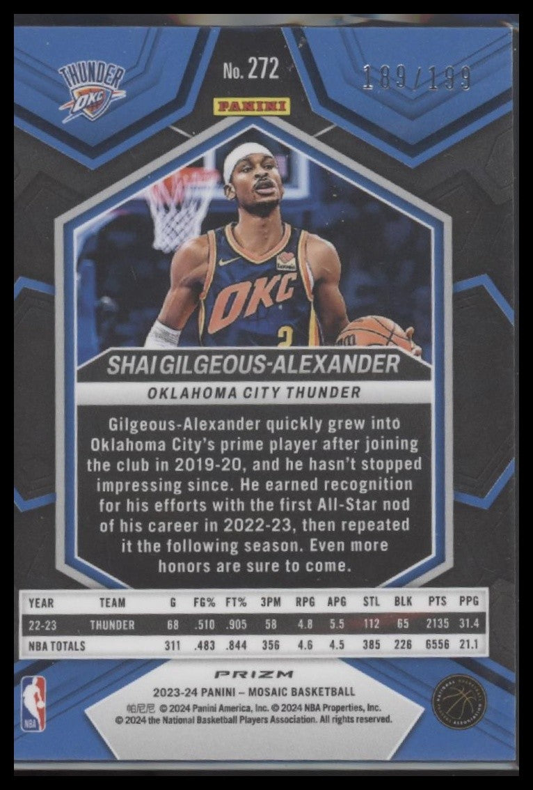 Shai Gilgeous-Alexander 2023-24 Panini Mosaic #85 Blue #/199