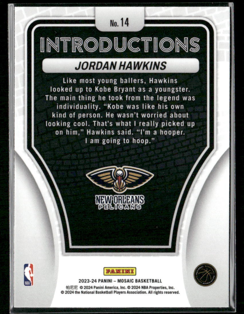 2023-24 Panini Mosaic #14 Jordan Hawkins Introductions