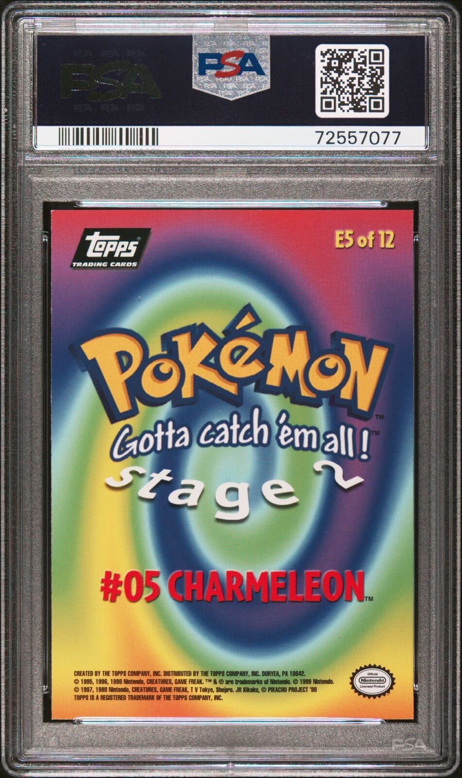 1999 Topps Pokemon The Movie Edt #E5 Charmeleon #5 Movie Edition PSA 9