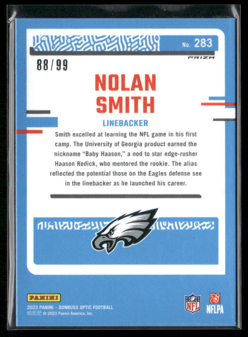 2023 Donruss Optic #283 Nolan Smith Red #/99