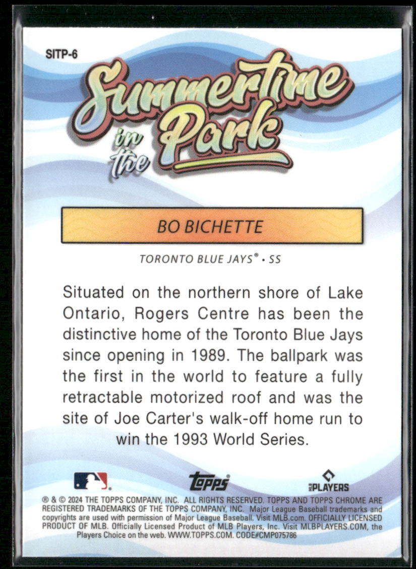 2024 Topps Chrome #SITP-6 Bo Bichette Summertime in the Park