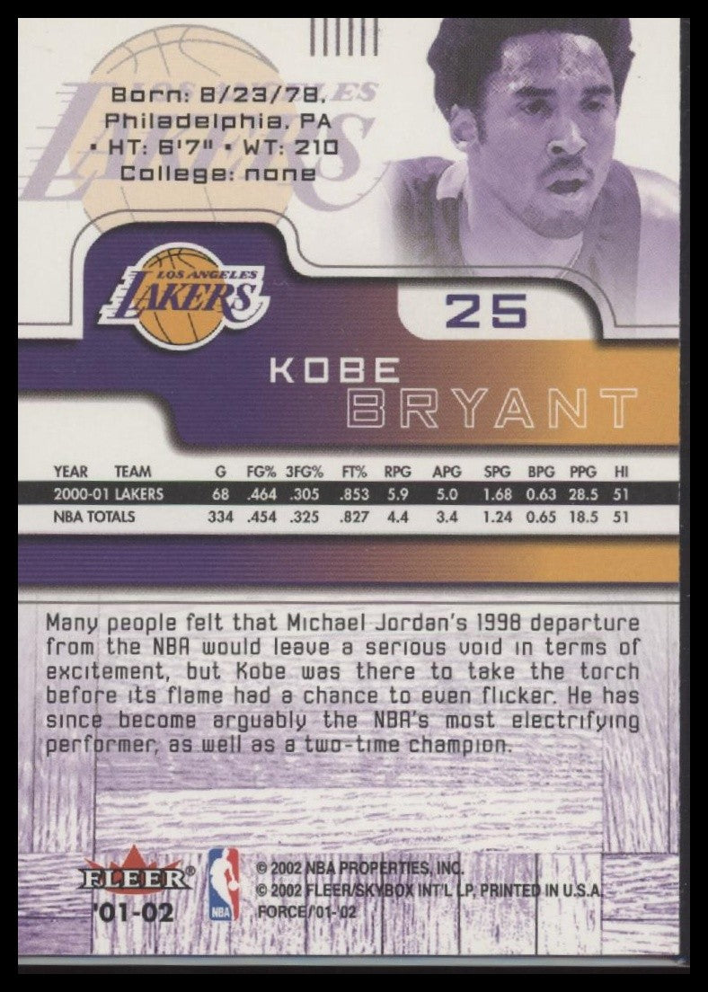Kobe Bryant 2001-02 Fleer Force #25