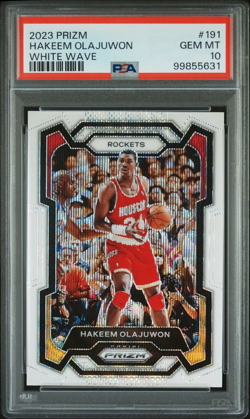 2023 Panini Prizm #191 Hakeem Olajuwon White Wave PSA 10