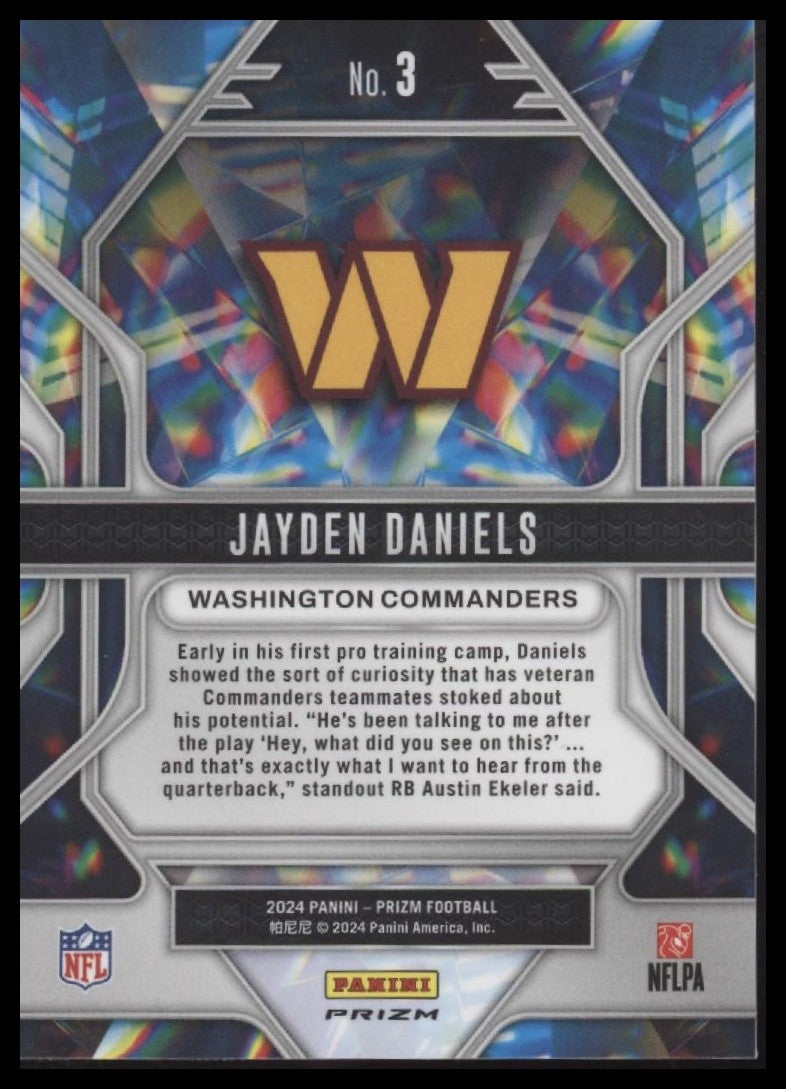 Jayden Daniels 2024 Panini Prizm #3 Prizmatic Green Ice Prizm
