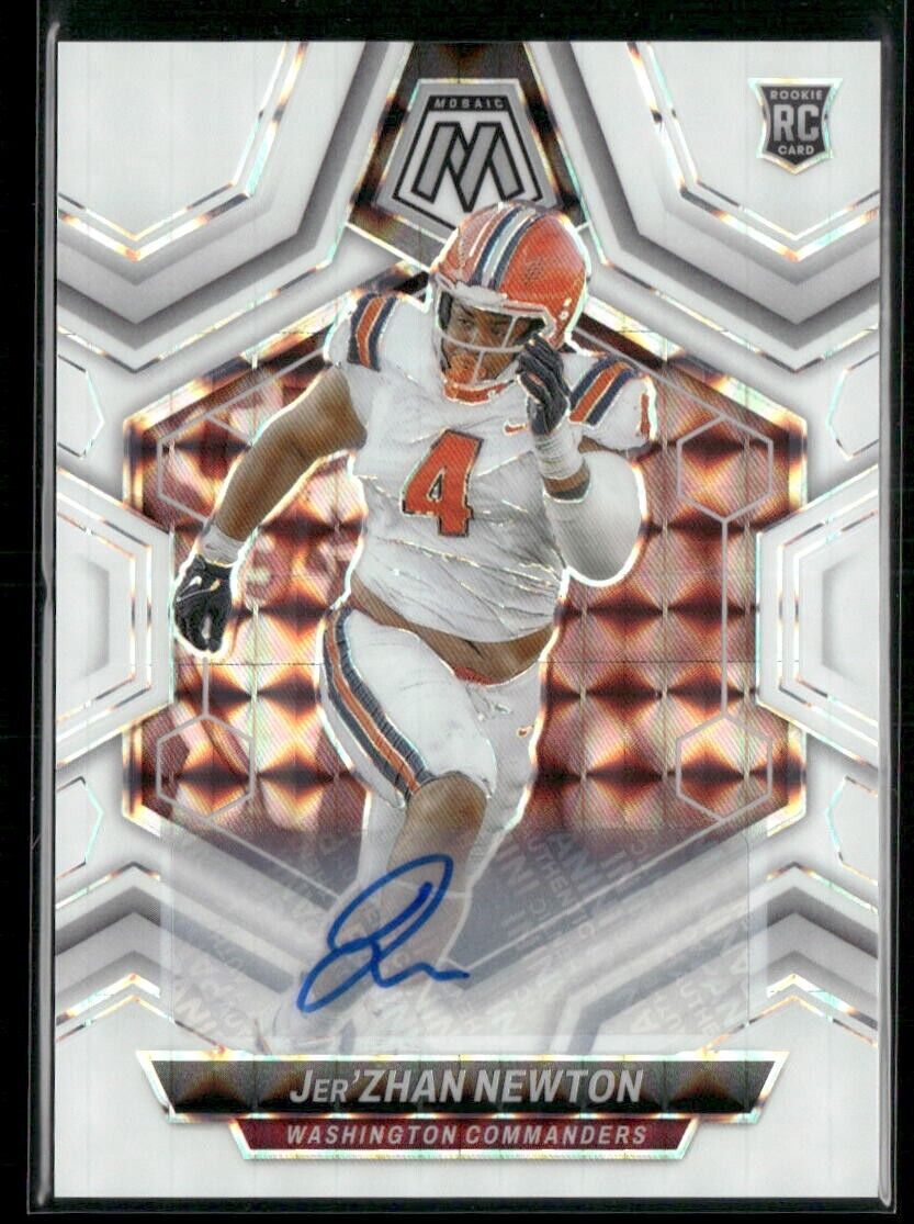 Jer'Zhan Newton White Auto RC 2024 Panini Mosaic Football