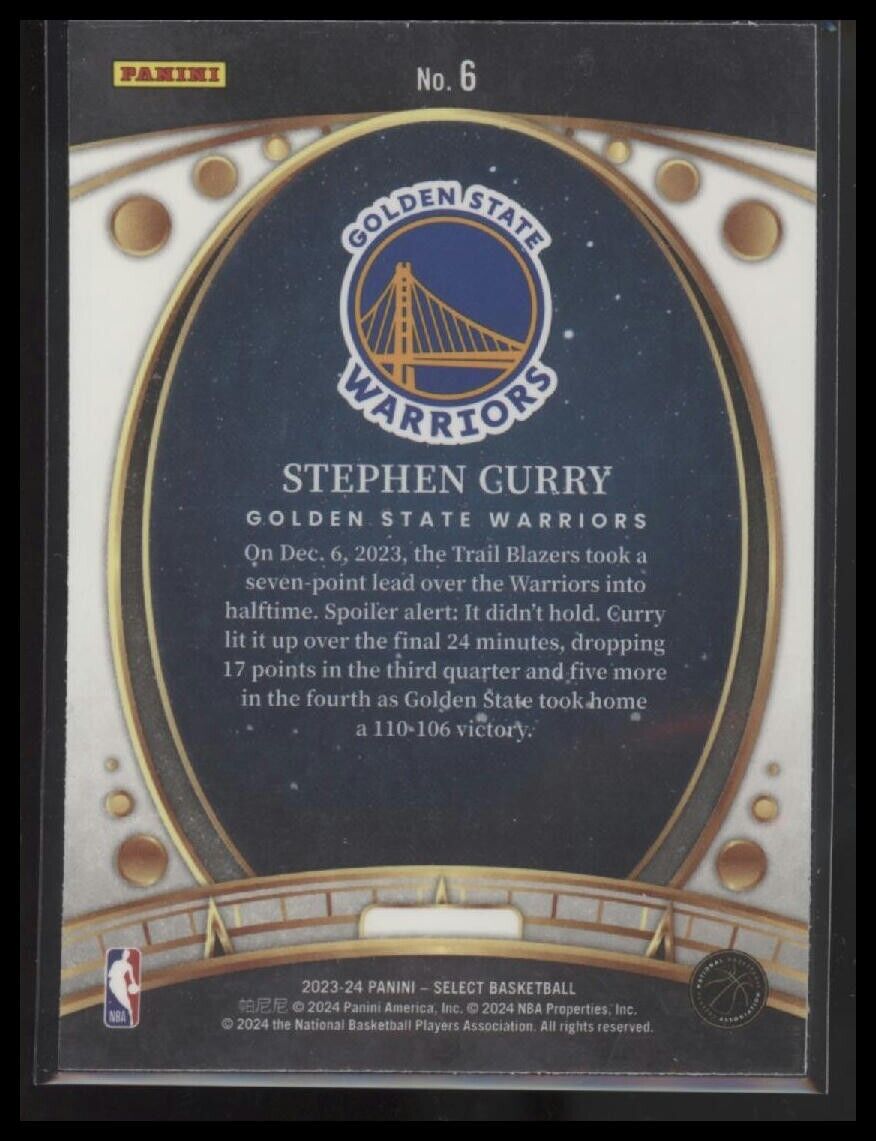 2023-24 Panini Select #6 Stephen Curry Lodestars