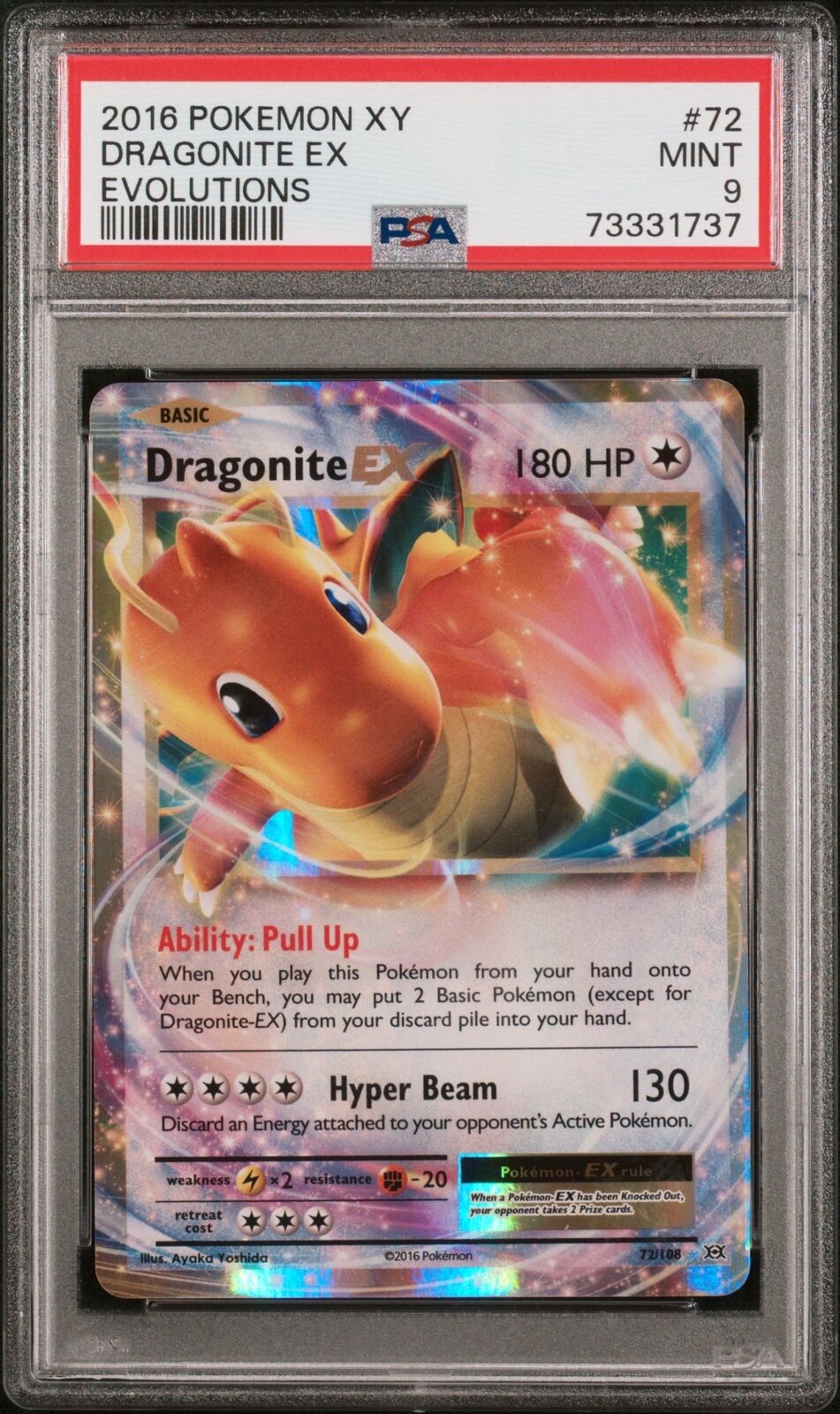 2016 Pokemon Xy Evolutions #72 Dragonite Ex Evolutions PSA 9