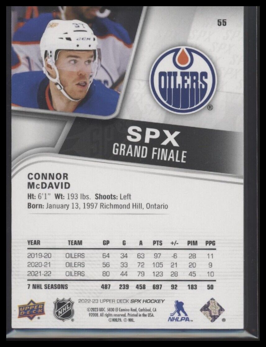 2022-23 SPx #55 Connor McDavid Grand Finale #/50