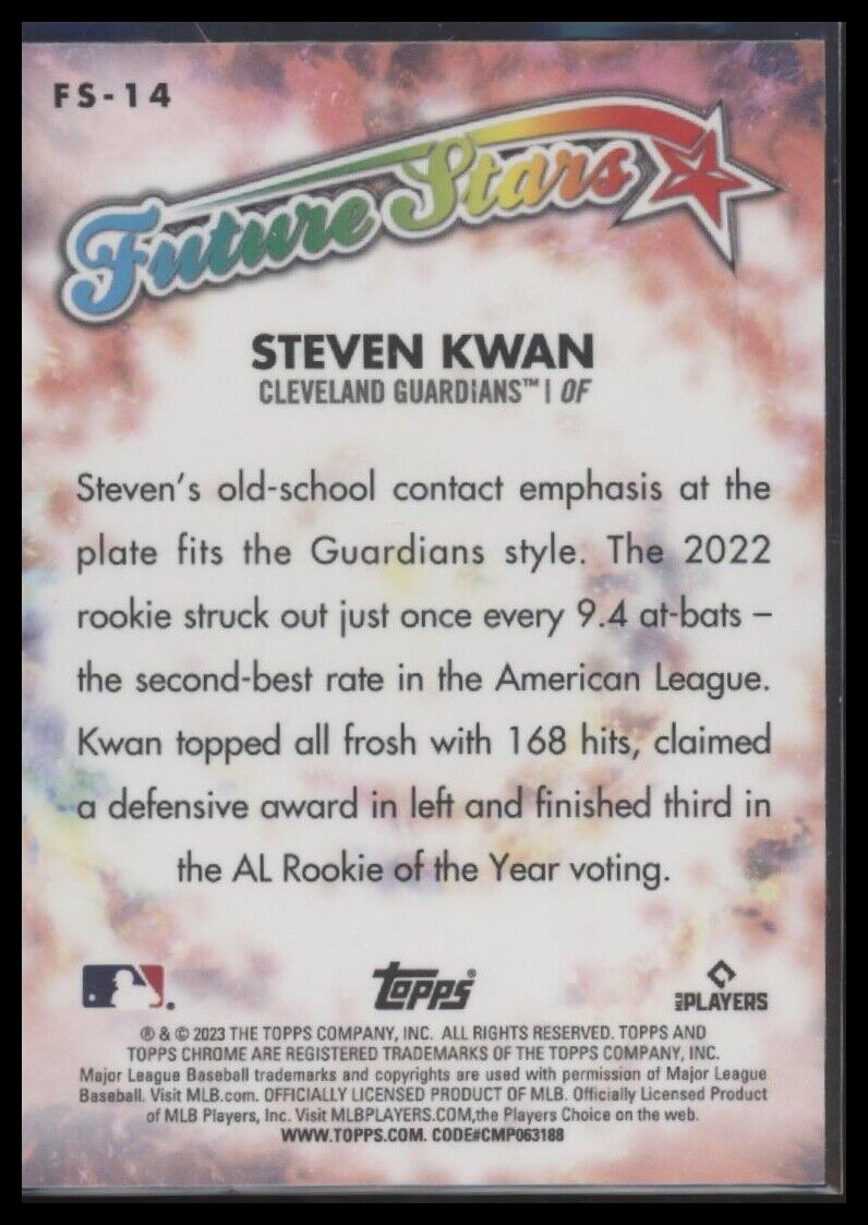 2023 Topps Chrome #FS-14 Steven Kwan Future Stars