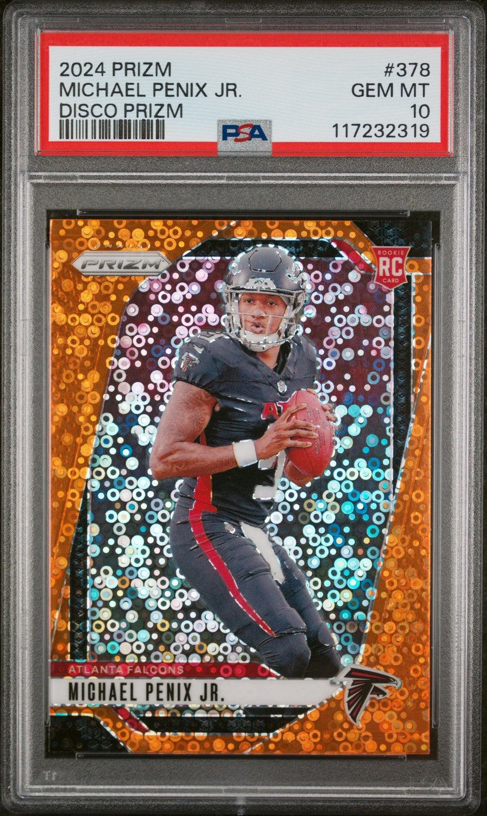 Michael Penix Jr. 2024 Panini Prizm #378 Disco Prizm PSA 10