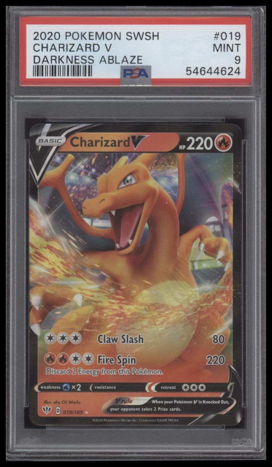 2020 Pokemon Darkness Ablaze #019 Charizard V PSA 9