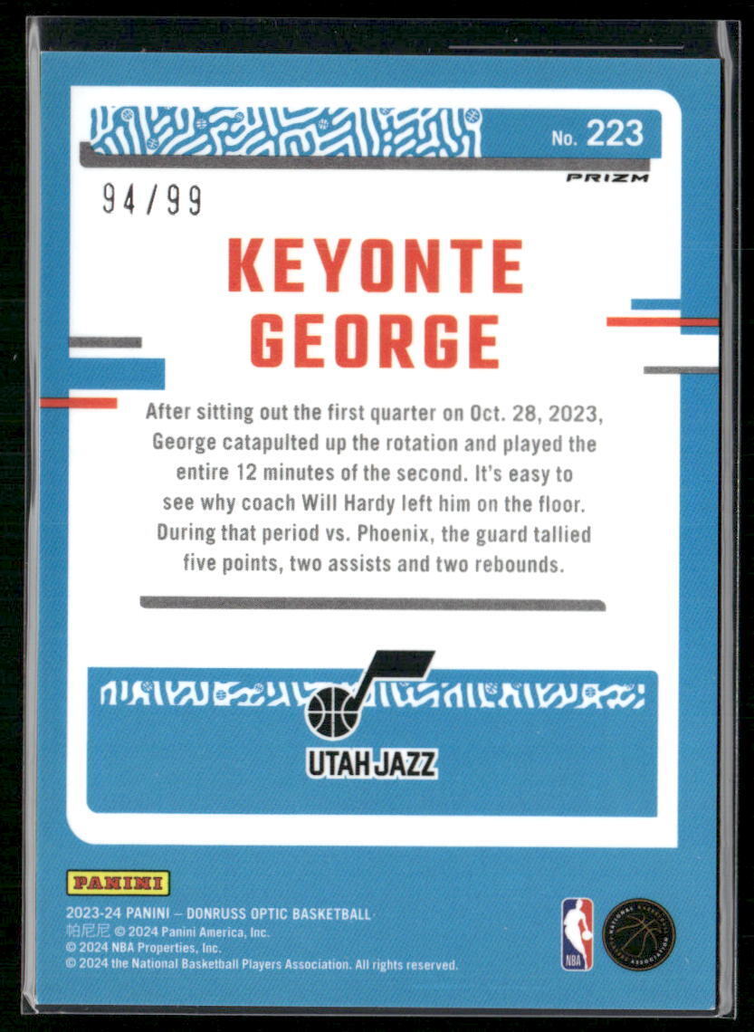 2023-24 Donruss Optic #223 Keyonte George Red #/99