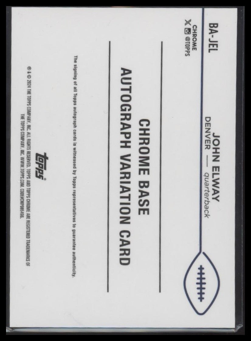 John Elway 2024 Topps Chrome #59 Gold Wave Refractor #/50 Auto