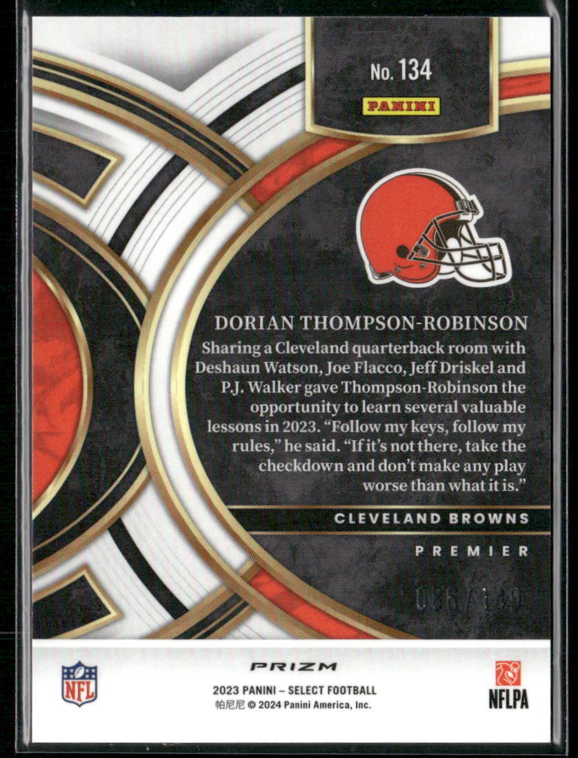 2023 Panini Select #134 Dorian Thompson-Robinson Blue Prizms #/149