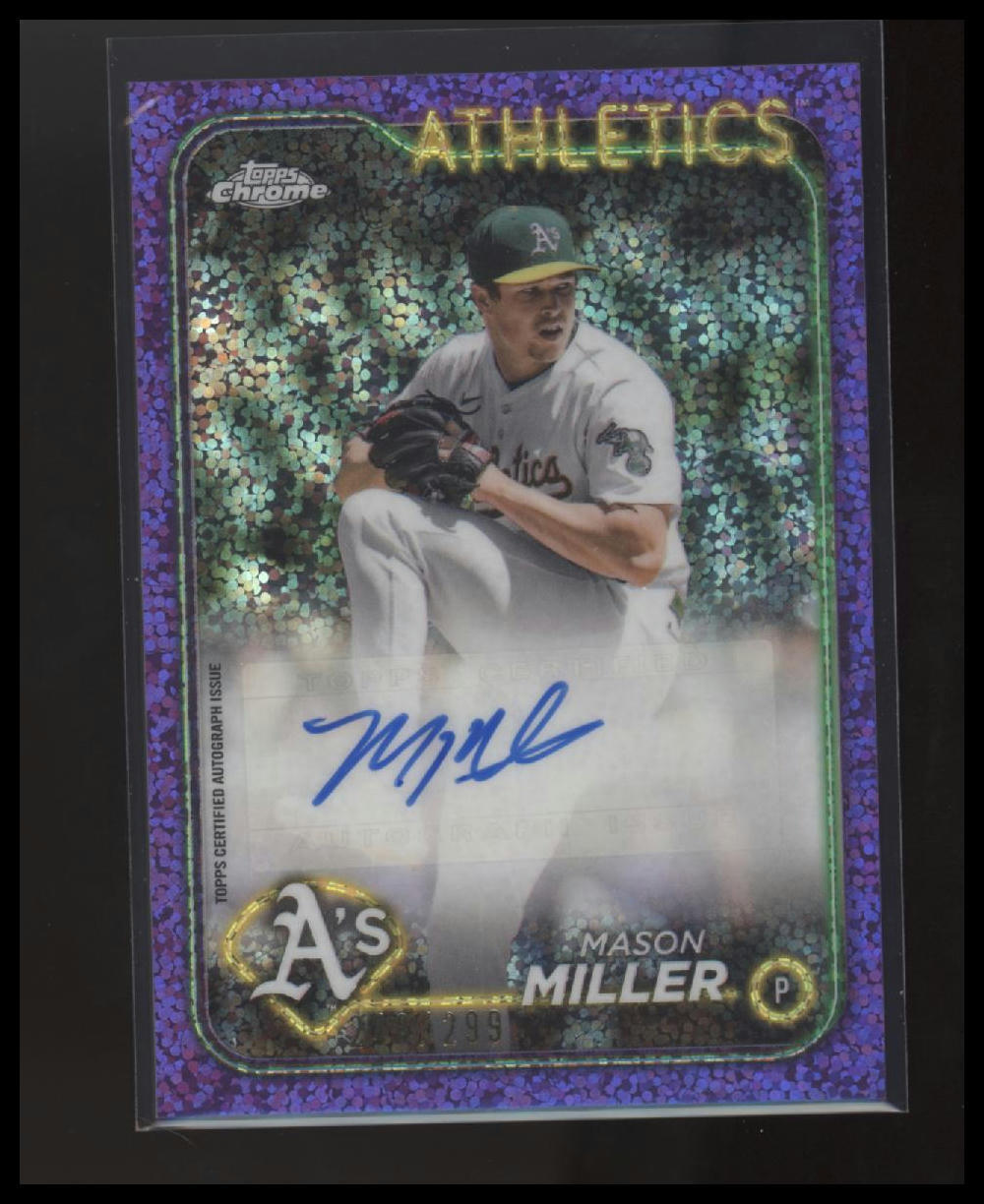 2024 Topps Chrome Update Mason Miller Autographs Purple Speckle Refractors #/299