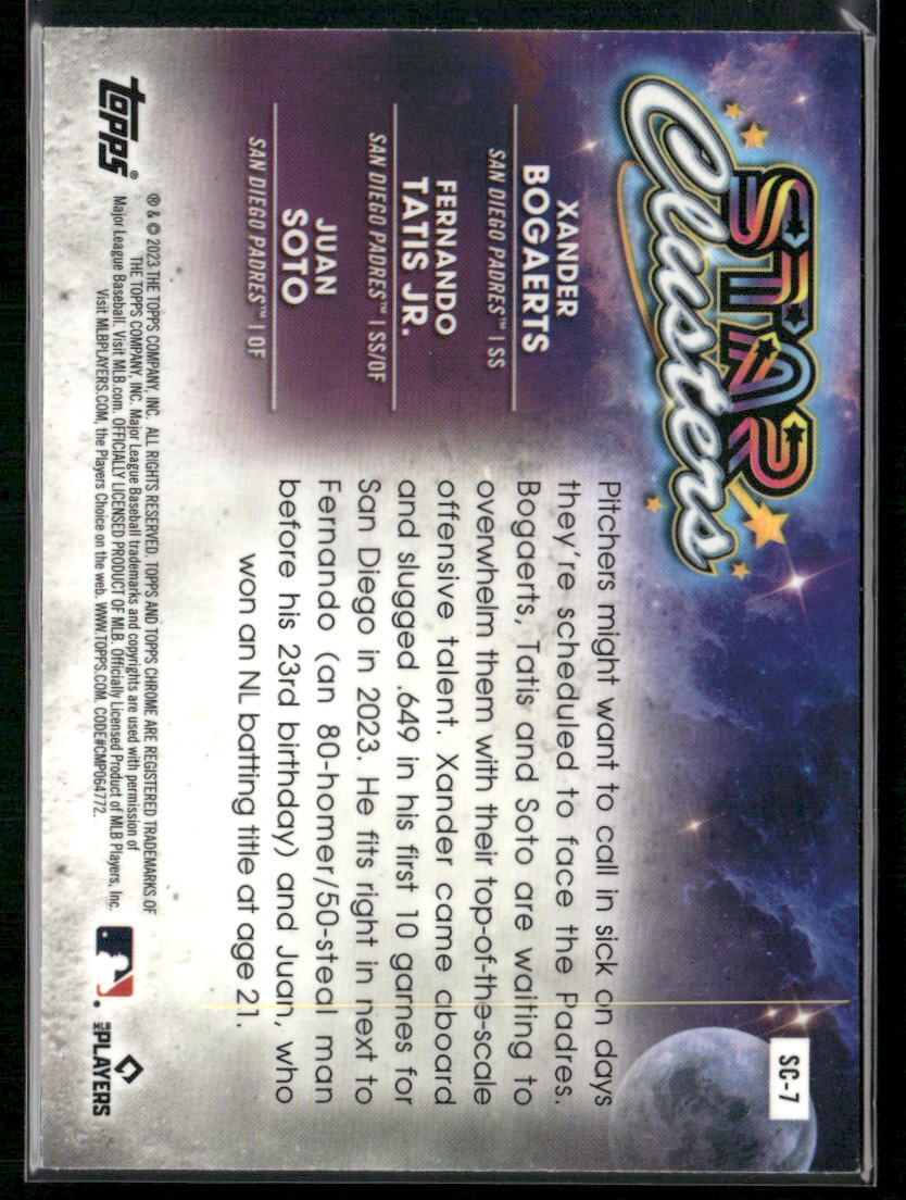 Topps Cosmic Chrome Fernando Tatis Jr. /Juan Soto/ Xander Bogaerts Star Cluster